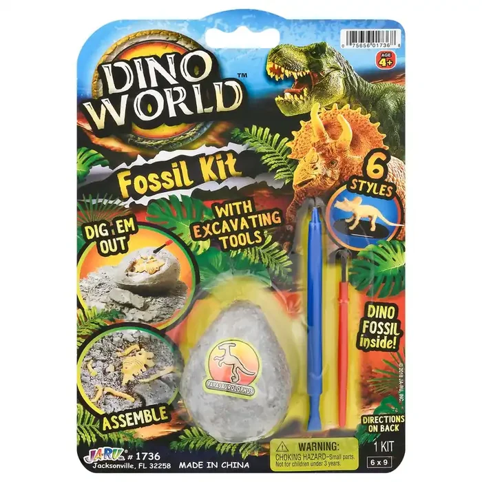 Dino World 6 Styles Fossil Kit Toy 1 ea