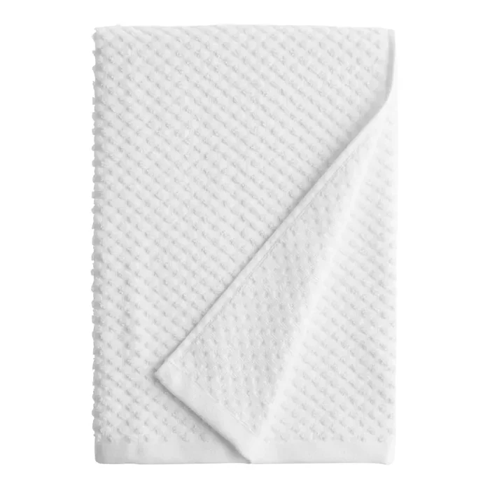 Dione White Sculpted Dot Bath Towel