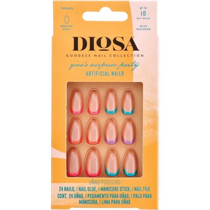 Diosa Ziva‘s Surprise Party Artificial Nails – Multicolor Reverse French