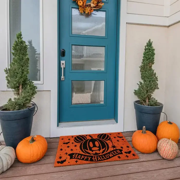 Disney 18-in x 30-in Orange Coir Non-Slip Grip Indoor or outdoor Door Mat