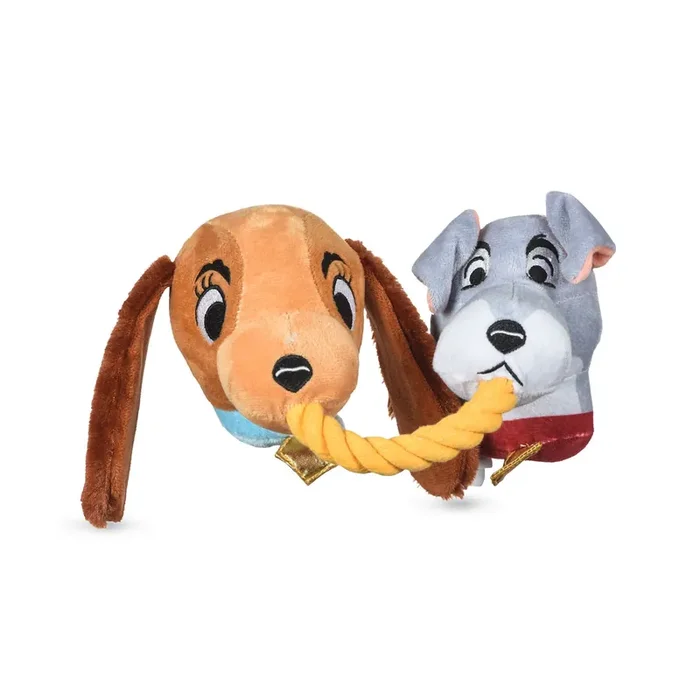 Disney for Pets Lady and the Tramp Rope Dog Toy – Plush, Crinkle, Squeaker