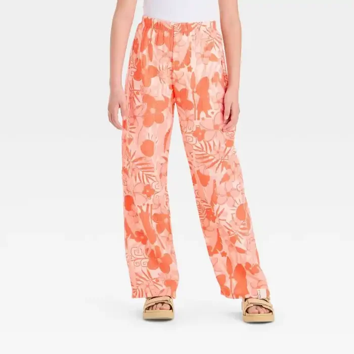 Disney Girls‘ Moana Gauze Cabana Pants – Orange M