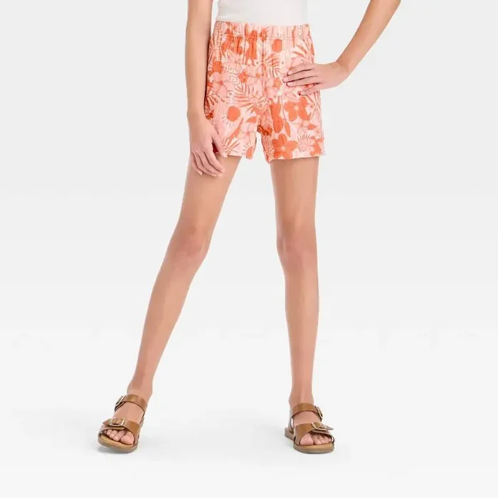 Disney Girls‘ Moana Gauze Cabana Shorts – Orange S