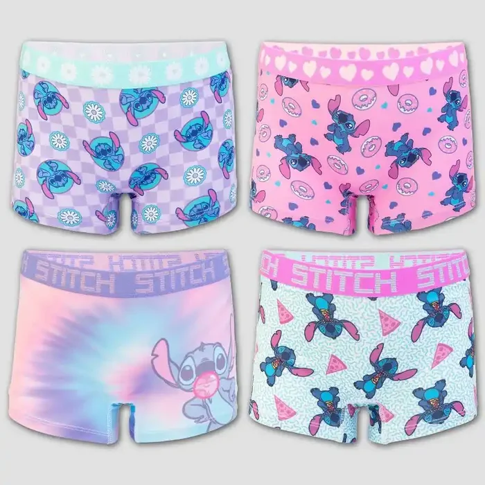Disney Girls‘ Stitch 4pk Athletic Shorts Underwear – 6