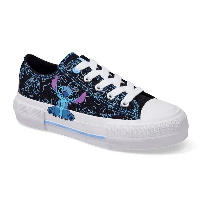 Disney Girls‘ Stitch Athletic Shoe, Black, Size 1