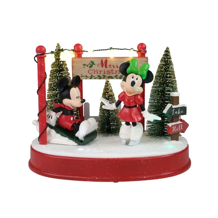 Disney Merry Christmas Mickey & Minnie Mouse Winter Magic Scene