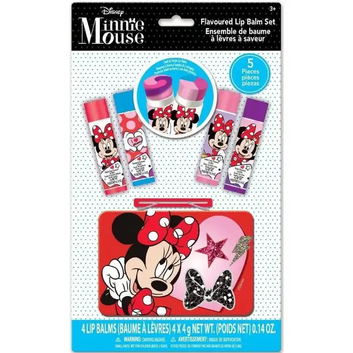 Disney Minnie Mouse Lip Balm with Tin 4 Pack