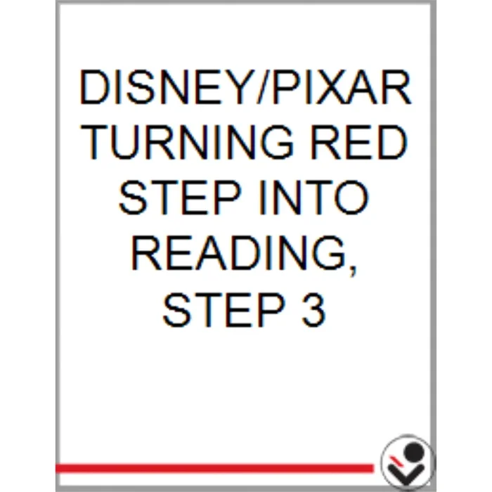 Disney Pixar Turning Redstep Into Reading, Step 3 By Disney