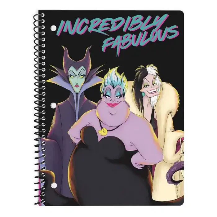 Disney Villains Single Subject Notebook, School Supplies