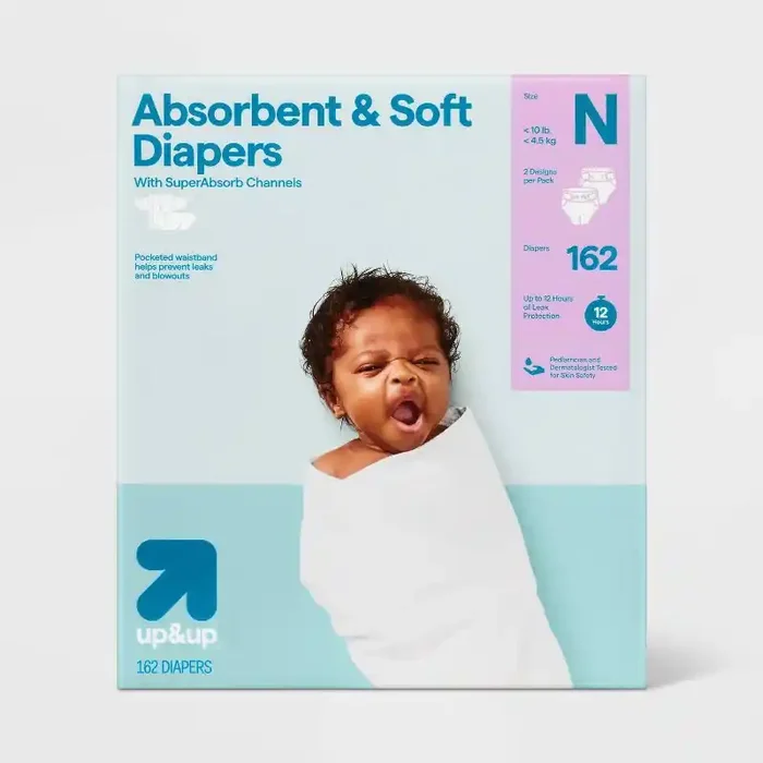 Disposable Diapers – Newborn Size – 162ct – up&up™