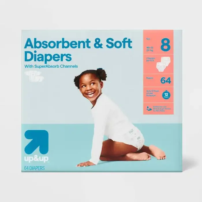 Disposable Diapers – Size 8 – 64ct – up&up™