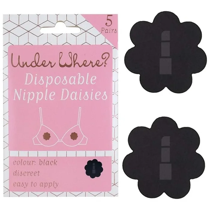 Disposable Nipple Daisies Black 5 Pairs