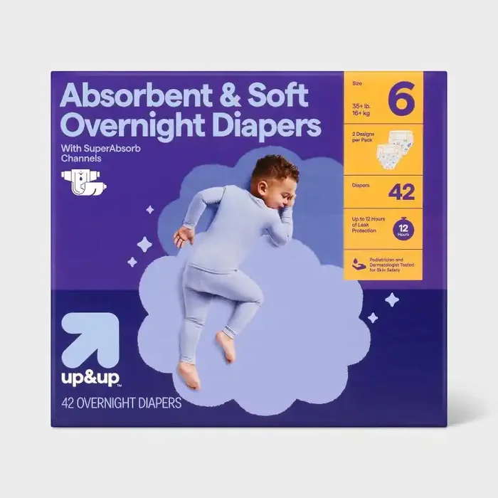 Disposable Overnight Diapers – Size 6 – 42ct – up&up™