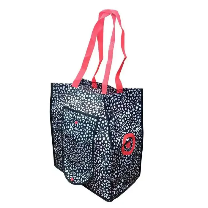 Distributed by Target Burst Print Foldable Tote Bag – Black/Red