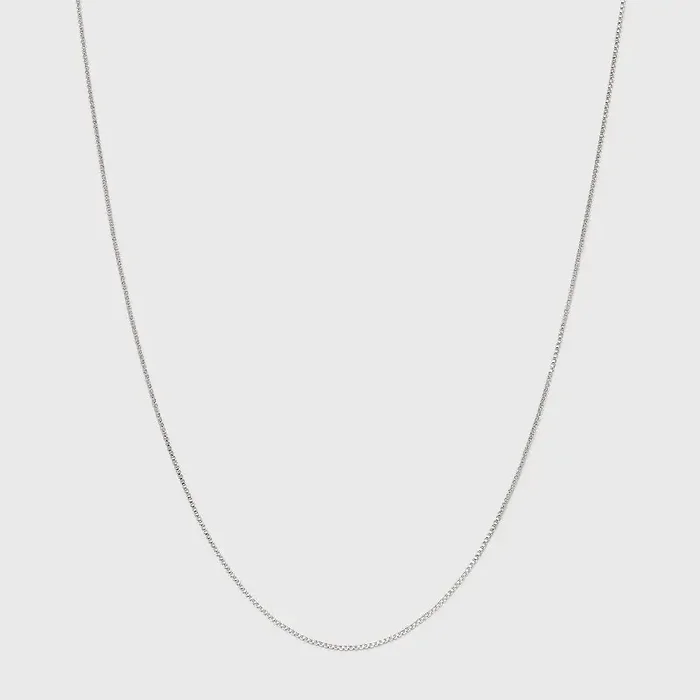 Distributed by Target Sterling Silver Box Chain Necklace – Silver