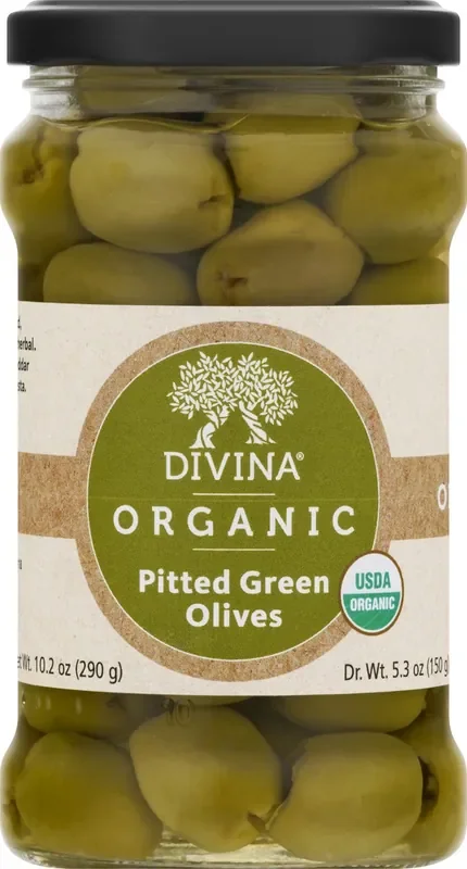 Divina Organic Pitted Green Olives 10.2 oz