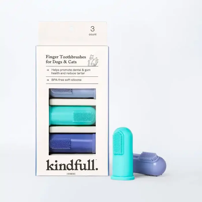 Dog and Cat Finger Toothbrushes – 3pk – Kindfull™