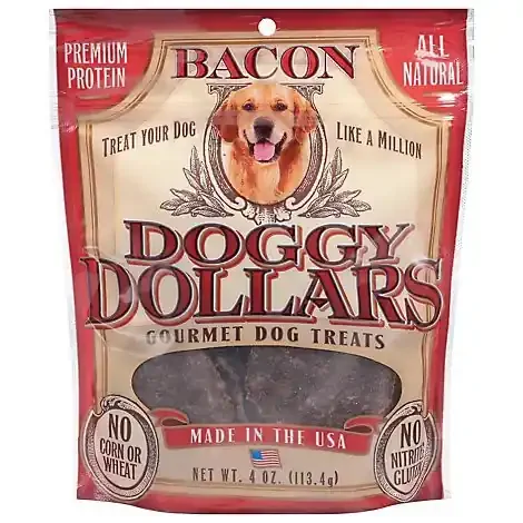 Doggy Dollars Gourmet Bacon Dog Treats 4 oz