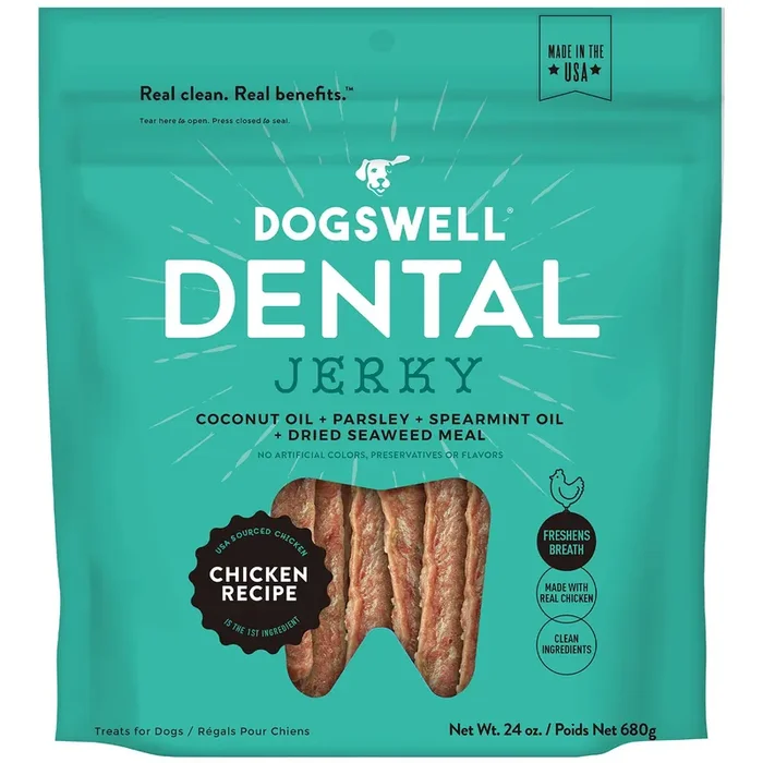 Dogswell Dental Jerky Dog Treats, Chicken, 24 oz. Bag
