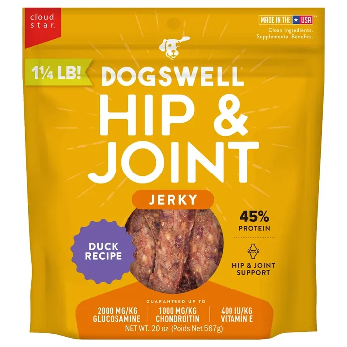Dogswell Hip & Joint Jerky Dog Treats, Duck, 20 oz. Bag