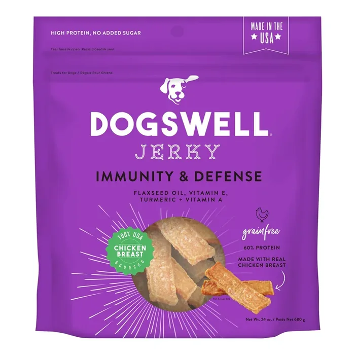 Dogswell Immune System Jerky Dog Treats, Chicken, 24 oz. Bag