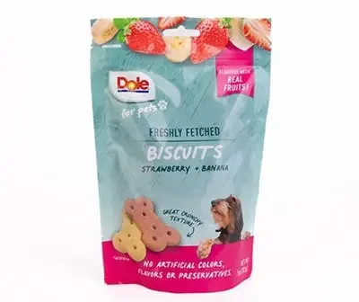 Dole for Pets Freshly Fetched Biscuits Strawberry + Banana Dog Treats 7 oz