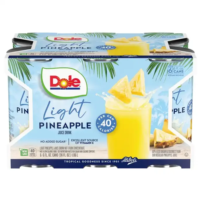 Dole Light Pineapple Juice Drink – 6 ct; 6 oz