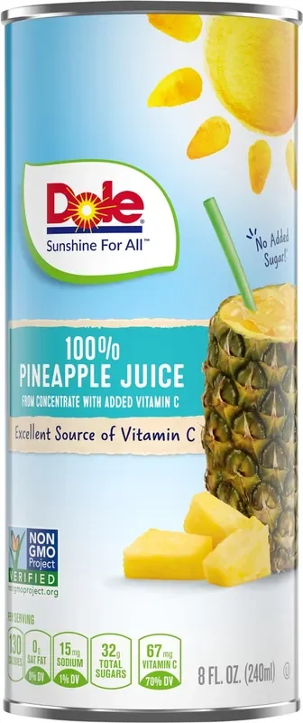 Dole Pure Pineapple Juice – 24 ct
