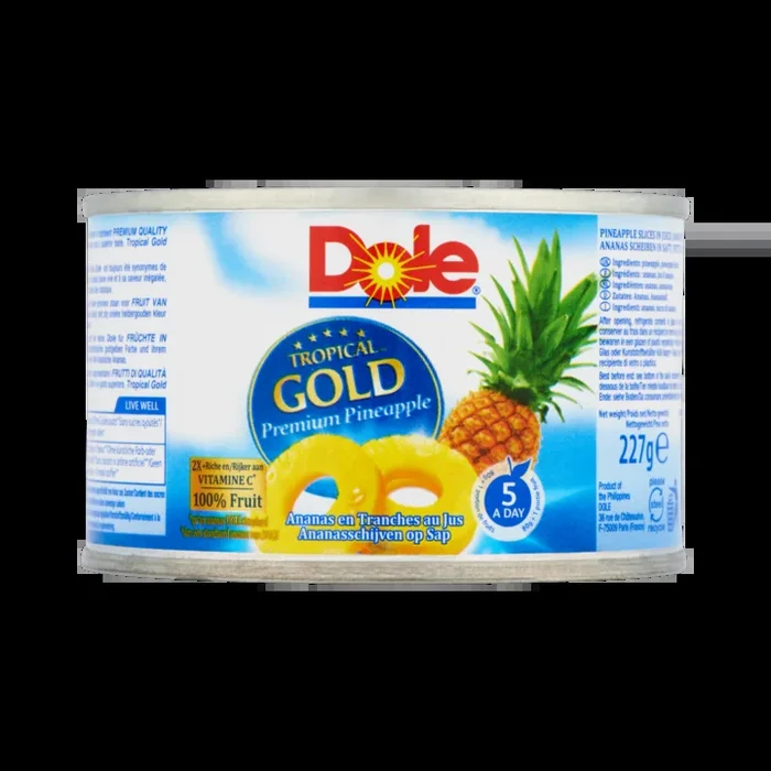 Dole Tropical gold pineapple slices on juice small