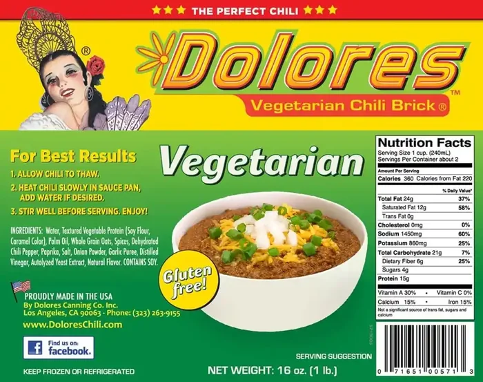 Dolores Vegetarian Chili Brick