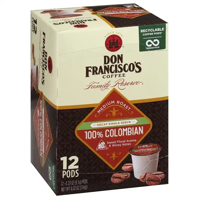Don Francisco‘s Family Reserve Single Serve Medium Roast Decaf 100% Colombian Coffee 12 – 0.33 oz Pods