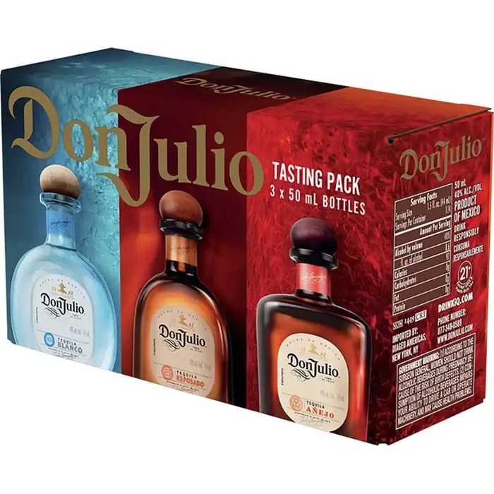 Don Julio Tequila Tasting Pack with Blanco, Reposado, and Añejo, 50 mL Bottles 3 Pack