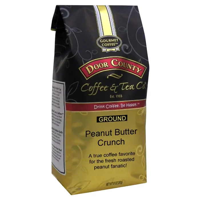 Door County Coffee & Tea Co. Door Country Coffee Peanut Butter Crunch, Medium Roast – 10 oz