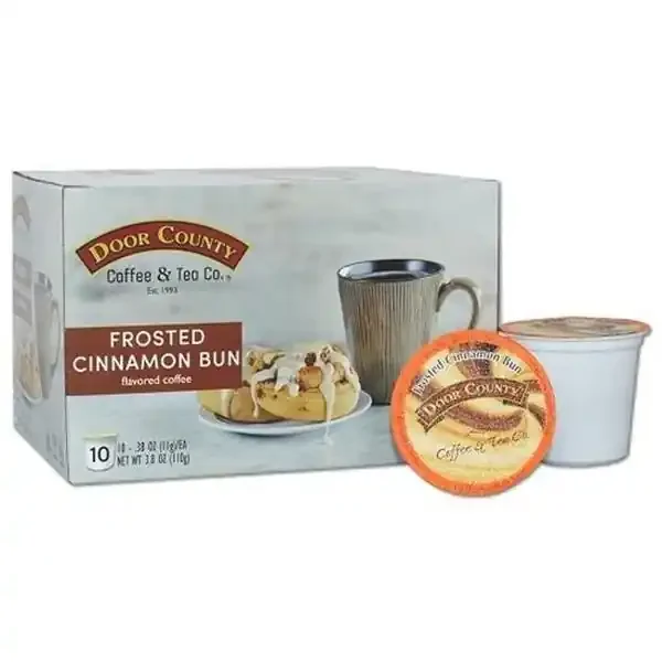 Door County Coffee & Tea Co. Door County Frosted Cinnamon Buns Single Serve – 10 ct
