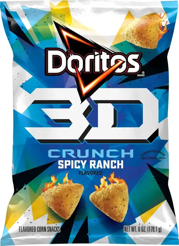 Doritos 3D Crunch Flavored Corn Snacks Spicy Ranch Flavored 6 Oz