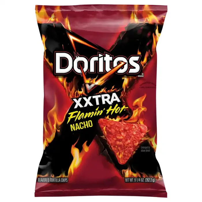 Doritos Flavored Tortilla Chips Xxtra Flamin‘ Hot Nacho 9 1/4 Oz