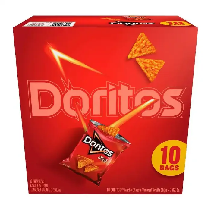 Doritos Nacho Cheese Flavored Tortilla Chips – 10oz/10ct