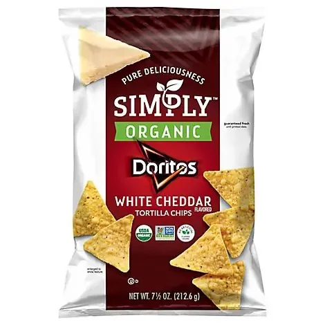 Doritos Simply Organic Tortilla Chips White Cheddar – 7.5 Oz