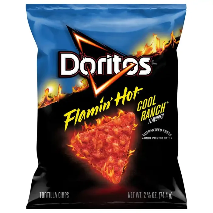 Doritos Tortilla Chips Flamin‘‘ Hot Cool Ranch Flavored 2 5/8 Oz