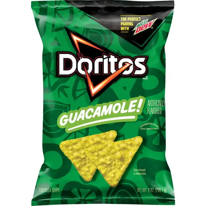 Doritos Tortilla Chips Guacamole Artificially Flavored 9 Oz