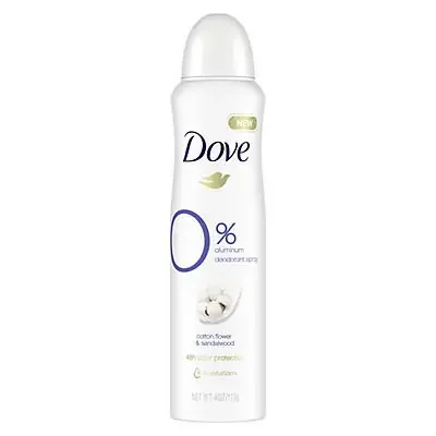 Dove 0% Aluminum Deodorant Spray Cotton Flower & Sandalwood