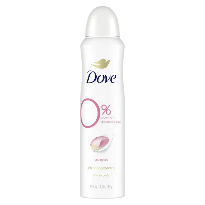 Dove 0% Aluminum Deodorant Spray Rose Petals, 4 oz1 Count
