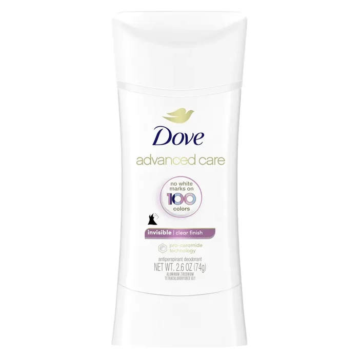 Dove Advanced Care Antiperspirant Deodorant Stick Clear Finish, 2.6 oz