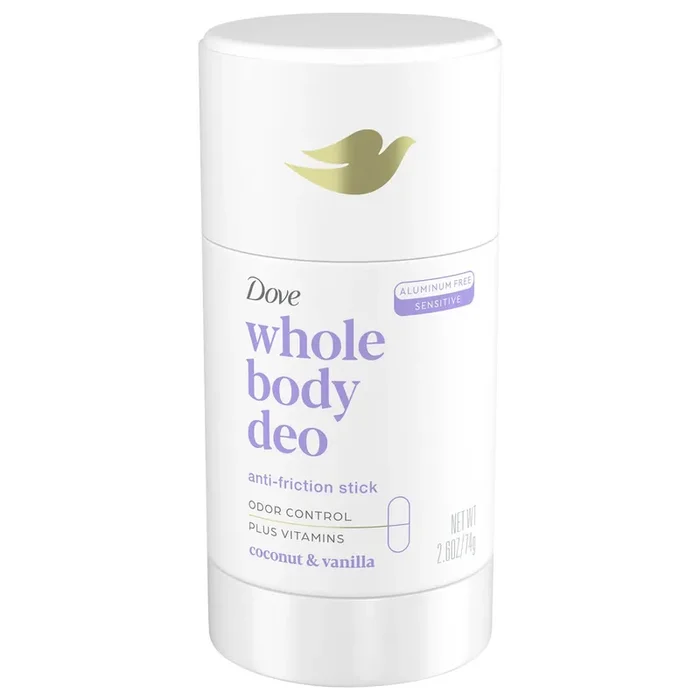 Dove Beauty Aluminum Free Whole Body Deodorant Anti-Chafe Stick – Coconut & Vanilla – 2.6oz