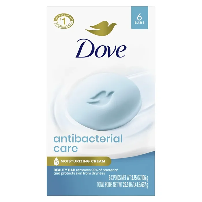 Dove Beauty Bar Antibacterial, 3.75 oz, 6 Bars