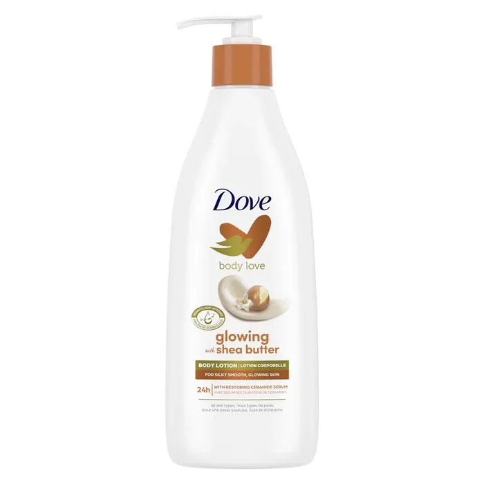 Dove Body Love Glowing Body Lotion Shea Butter & Warm Vanilla Scent, 13.5 oz