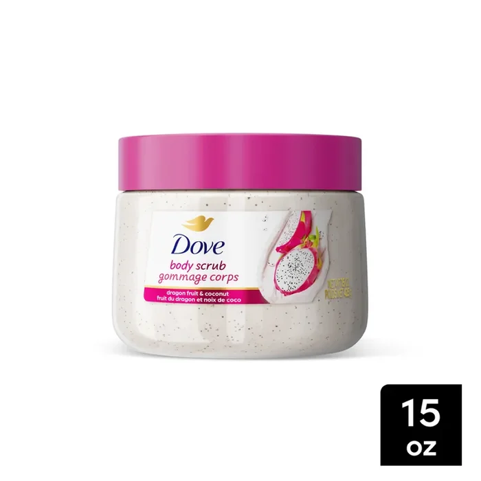 Dove Body Scrub Dragon Fruit & Coconut Cream For SIlky Smooth Skin Body Scrub Exfoliates and Provides Lasting Nourishment 15 oz