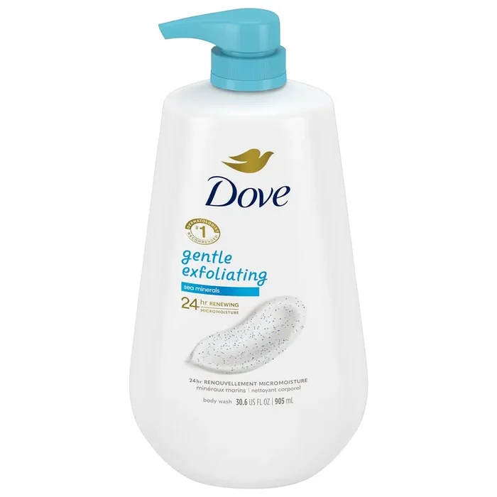 Dove Body Wash with Pump Gentle Exfoliating With Sea Minerals, 30.6 oz