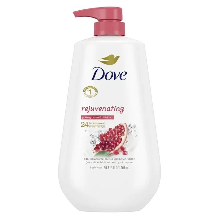 Dove Body Wash with Pump Rejuvenating Pomegranate & Hibiscus, 30.6 oz