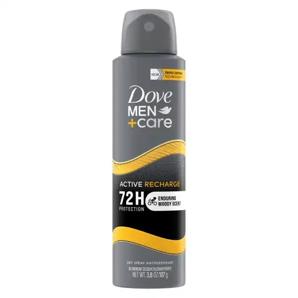 Dove Men+Care Dry Spray 72-Hour Sweat and Odor Protection Active Recharge Antiperspirant for Men with Triple Defense Technology